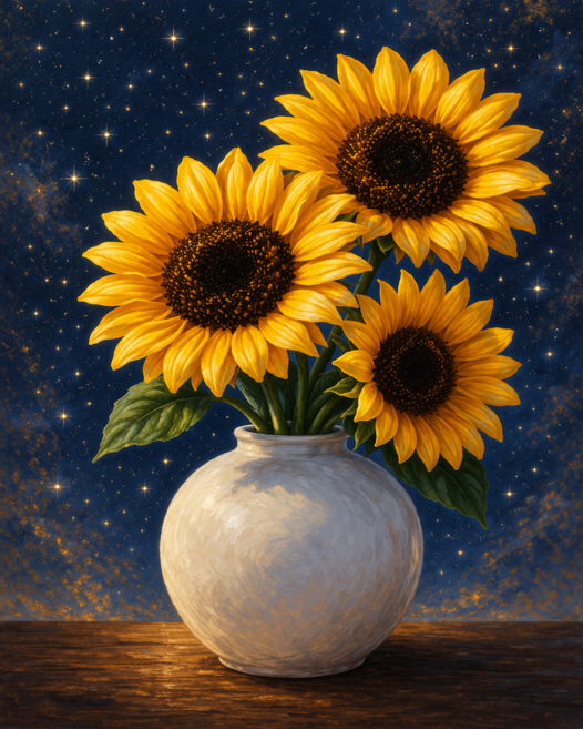 데일리베러 인테리어 돈들어오는 명화그리기 DIY 세트, 1개, 달해바라기