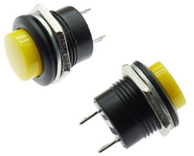 원형 푸쉬버튼스위치 R13-507 YELLOW 16MM, 1개