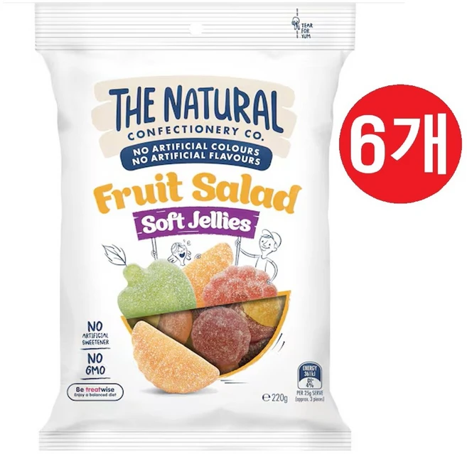 [더네츄럴컨펙셔너리] 호주 천연젤리 과일 220g x6, 6개 - 쿠팡