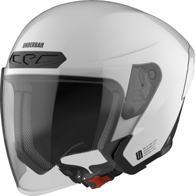 UNDERBAR 언더바 헬멧 U-03 오토바이 오픈페이스 바이크 모터사이클, 화이트블랙