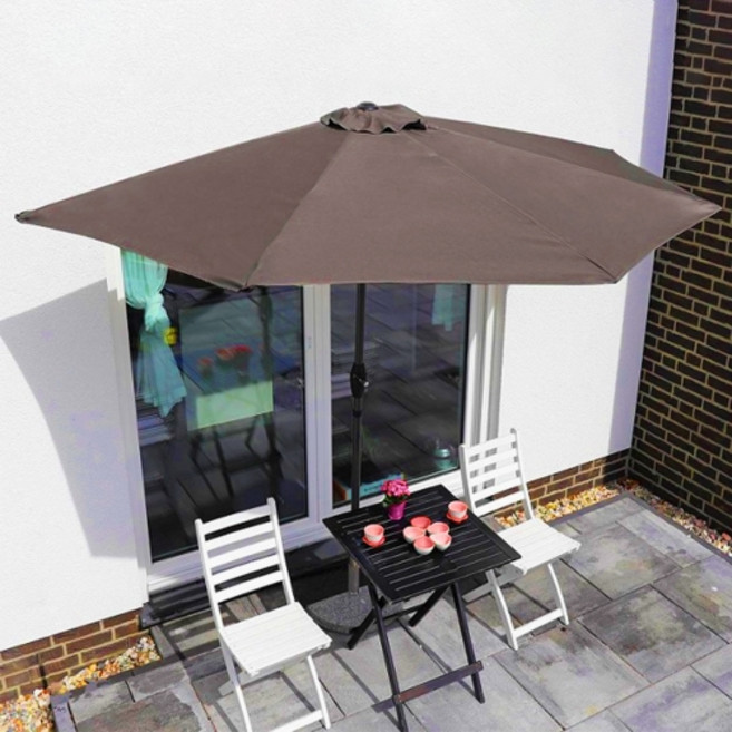 프리폼 하프파라솔 테라스꾸미기 테라스어닝 파라솔물통 풀세트, 하프파라솔 와인(물통분리배송)