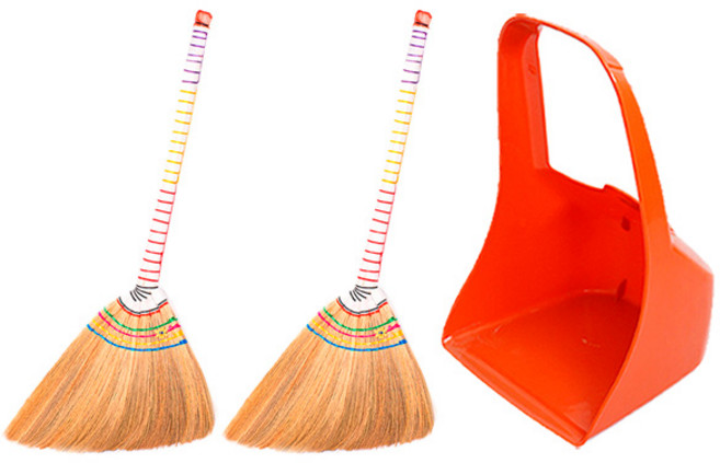 크린메이트 특갈대비 2P+ 삼태기 쓰레받기 소 빗자루 쓰레받기 세트, 1개