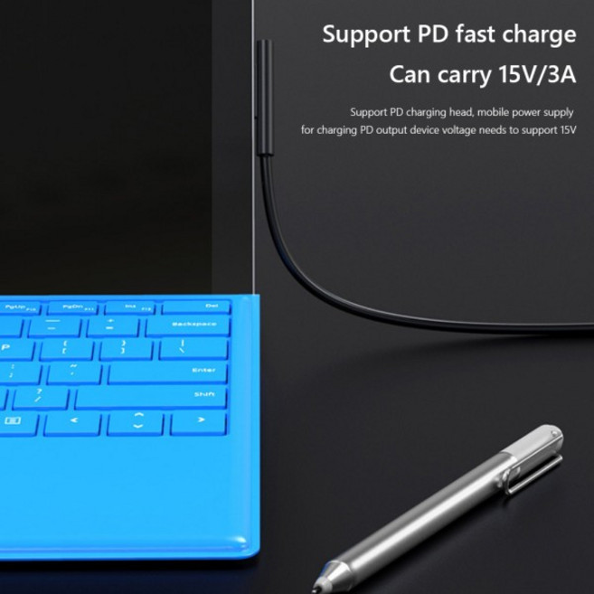 고속충전 USB C PD 고속 충전 C타입 전원 공급 장치 소프트 서피스 프로 7 3 4 5 6 15V 3A 충전기 북 2 고, 1개