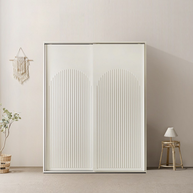 루이 슬라이딩 옷장 1600 템바보드 E0 슬라이드 미닫이 장롱, 1600(긴옷장+이불장), 화이트 템바보드