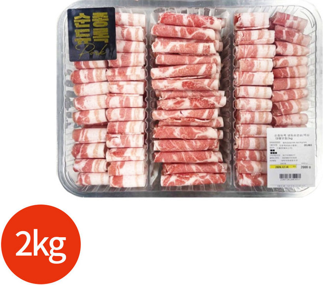 순종 듀록 냉동 삼겹살 목심 대패모둠 2kg, 1개