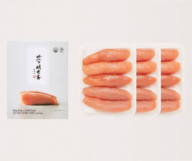 [맛의명태자] 실속 명란 450g (150gx3) 온명란 무색소, 3개, 150g
