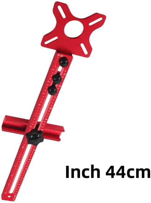 3in 1 라우터 밀링 그루브 브래킷 목공 절단 및 원형 보조 도구 알루미늄 지그, 01 Inch 44cm