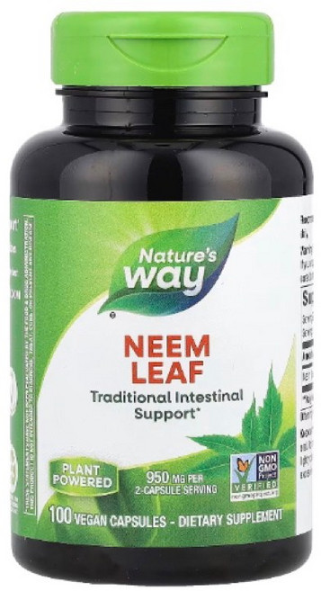Nature's Way 印楝葉 Neem leaf 一次2粒950mg 100粒 全素膠囊 阿育吠陀, 1個, 100ml