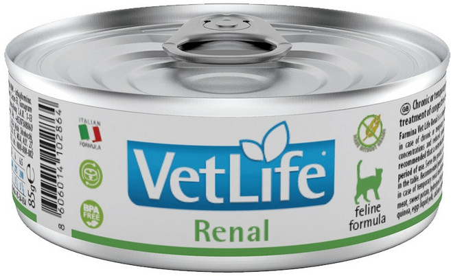 法米納 VetLife 貓處方罐頭 照護系列, 1個, 法米納貓處方罐-腎臟*12