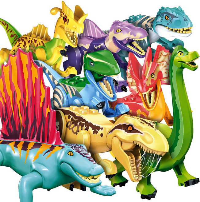 [알꿀밤-호환블럭-공룡] H세트 소형 공룡 블럭 8종, 1개
