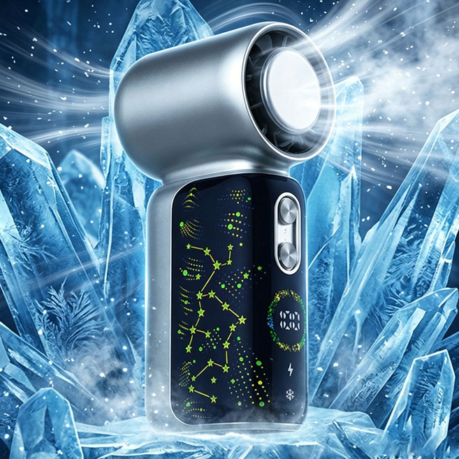 Darlisex 휴대용 선풍기 미니 급속 냉각 손풍기 무소음 초강력 손선풍기, 그레이, 3000mAh