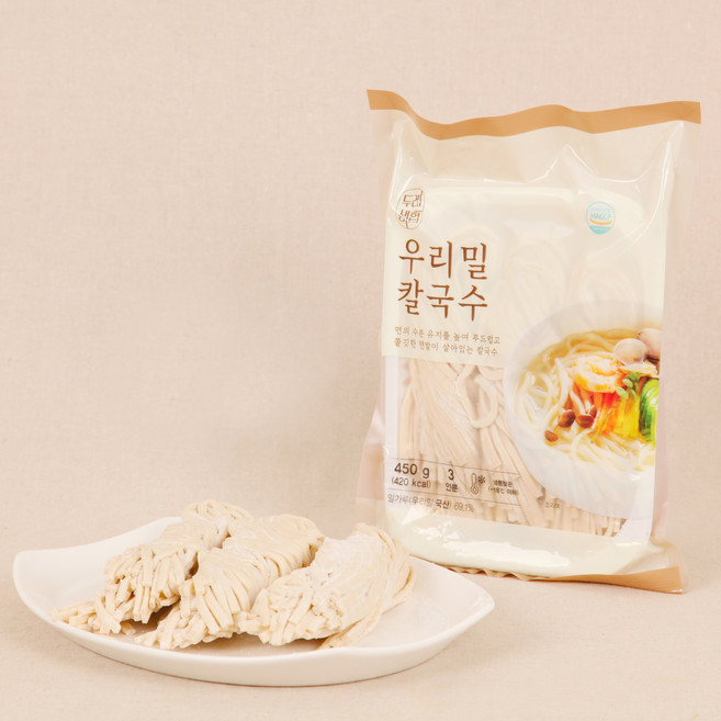 두레생협 우리밀 칼국수면 (150gX9개) 국산 감자전분 천일염