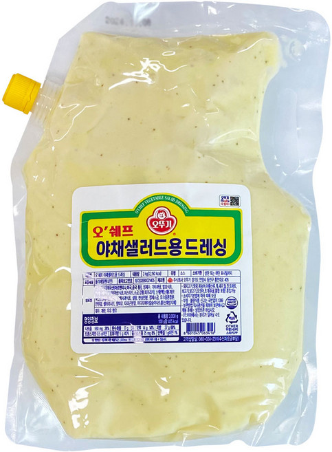오뚜기 오쉐프 야채 샐러드용 드레싱 3kg 업소용 대용량 빠른배송, 2개