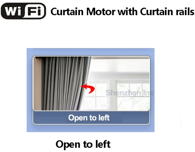 투야 와이파이 스마트 홈 전기 커튼 S 웨이브 코니스 레일 커스텀 사이즈 알렉사 구글 홈 얀덱스 앨리스, 01 CHINA, 12 모터 n 가이더 2.5m, 01 open to left
