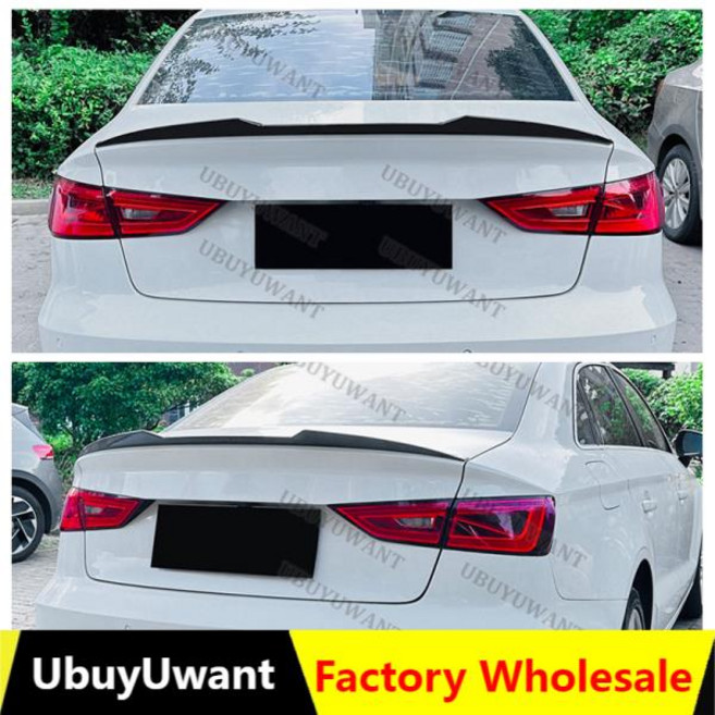 아우디 A3 S3 8V 세단 2014-2020 트렁크 스포일러 루프 립 키트 자동차 리어 스포일러 윙 외장 키트, 02 Carbon fiber pattern