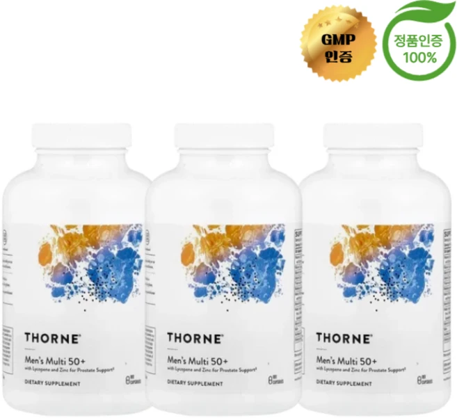 Thorne 쏜 50세 이상 남성용 멀티비타민, 180정, 3개 - 쿠팡