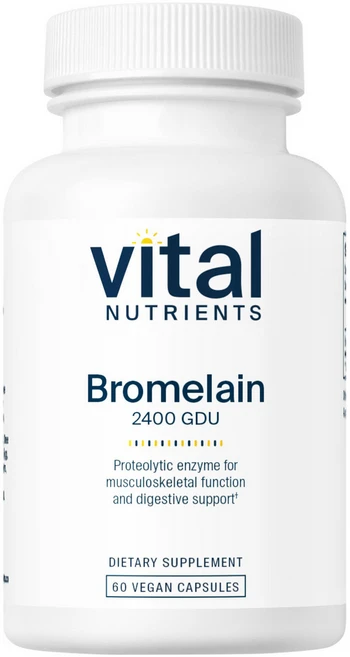 바이탈 뉴트리언츠 브로멜라인 2400 GDU 375mg 캡슐 Vital Nutrients Bromelain, 1개, 60정 - 쿠팡