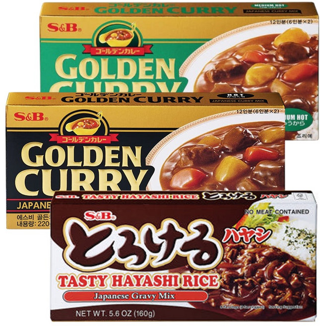 에스앤비 하이라이스 + 에스비 골든카레 매운맛 + 에스비 골든카레 중간맛 (총3개), 1개