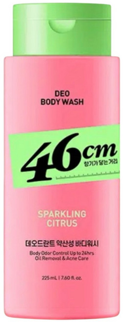 46cm 체취솔루션 데오드란트 바디워시 스파클링 시트러스향, 225ml, 3개