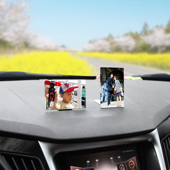 자동차 대시보드 미니 메탈 액자 사진인화까지 한번에, 3.인생네컷 자석액자, 자석사진 4개 셋트, 1개