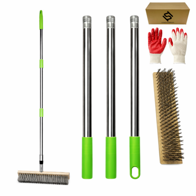 제이에네스 조립식 철브러쉬 야외 바닥 화장실 청소솔 30CM, 1개, 1.2M