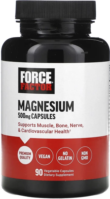 Force Factor 마그네슘 500mg 베지 캡슐 90정, ForceFactor마그네슘500mg베지캡슐90정, 1개 - 쿠팡