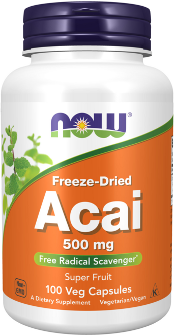 NOW Foods 凍乾巴西莓500mg素食膠囊, 100顆, 1罐