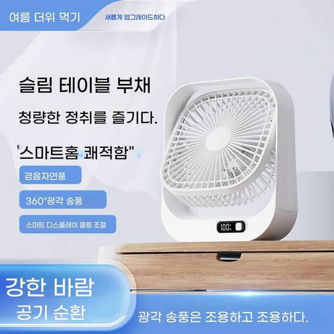 [2026년 신상] 독일 초고속 아이스쿨링 벽걸이 냉풍기 미니 냉풍기 벽걸이형 탁상형 선풍기 써큘레이터, BLDC 모터, 하얀색*1