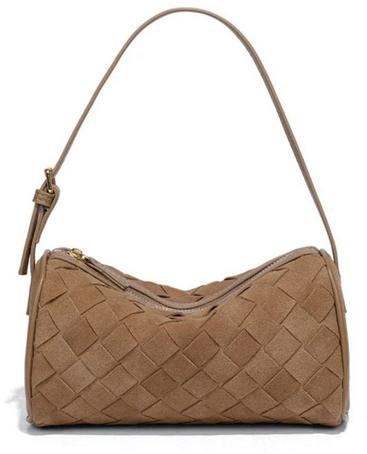 라라무 베럴 우븐 미니 숄더백 여성 데일리 라운드 원통형 가방