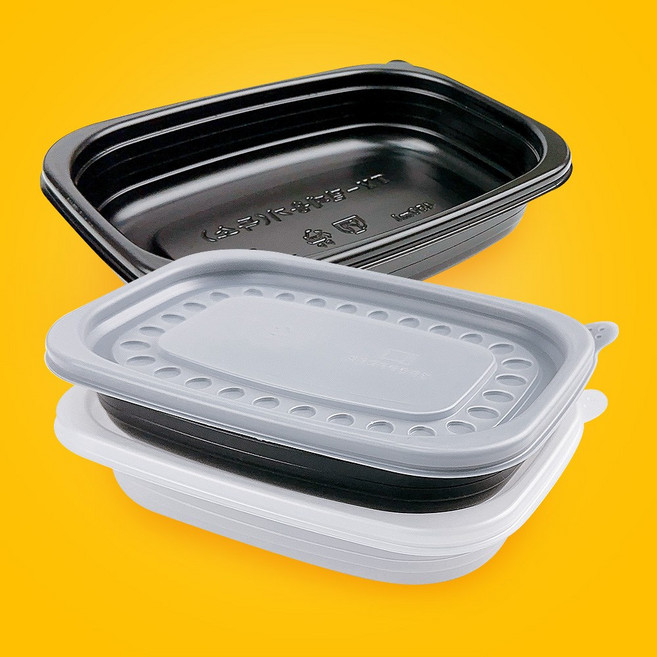 사각 죽용기 특소 450ml 뚜껑포함 강력한 밀폐력, 50세트, 용기+뚜껑, 반투명