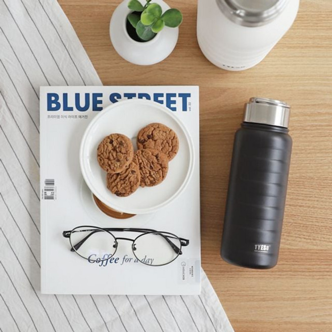 TYESO 마실 보온병360ml 커피컵 스텐 보냉물병 Tall사이즈 텀블러 산책 선물 salimoa*1009879001EA, 블랙