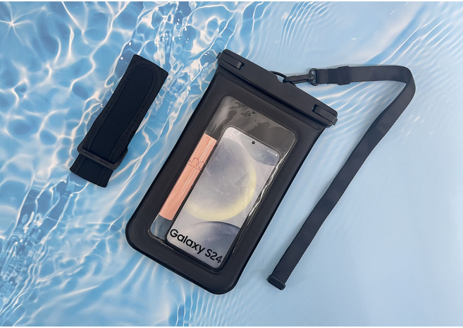 크리스탈터치 물에 뜨는 IPX8등급 휴대폰 방수팩, 1개, Large