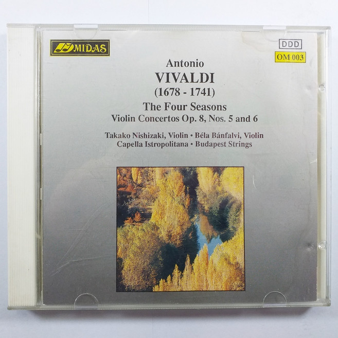 중고CD/ VIVALDI THE FOUR SEASONS/ 비발디 바이올린 협주곡 사계/ 니시자키 다카코/ 부다페스트 스트링스/ 자켓 뒷면 없음/ 음반 EX+