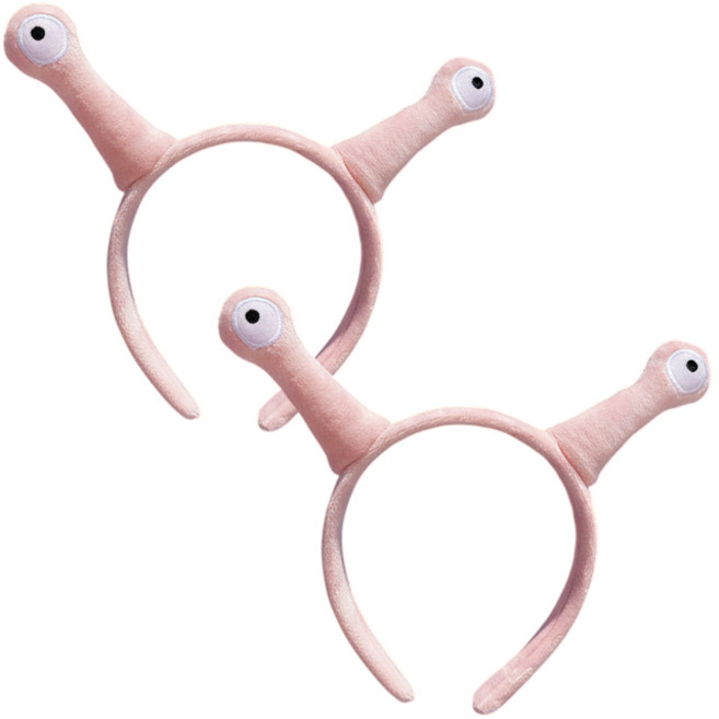 보람찬하루 더듬이 외계인 머리띠 달팽이 헤어밴드, 2개, 핑크