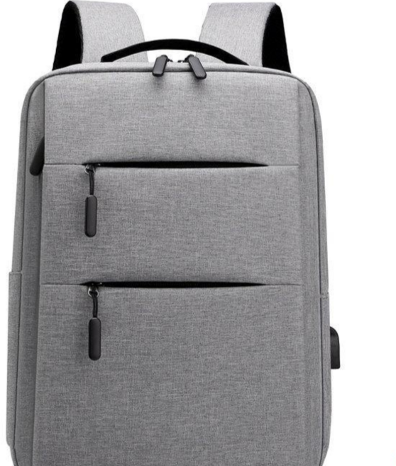 usb充電書包 多功能商務旅行防水筆記本電腦雙肩揹包, 1個, 【淺灰色】15.6吋筆電背包, 淺灰色