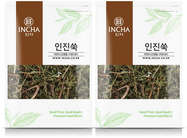 인차 국산 인진쑥 인진쑥차 사철쑥 쑥차, 600g, 2개
