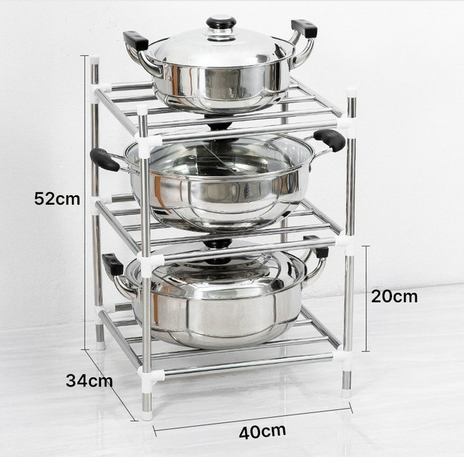 가려거든 냄비 후라이팬 거치대 다용도 주방 스텐선반, 1개, 스텐리스