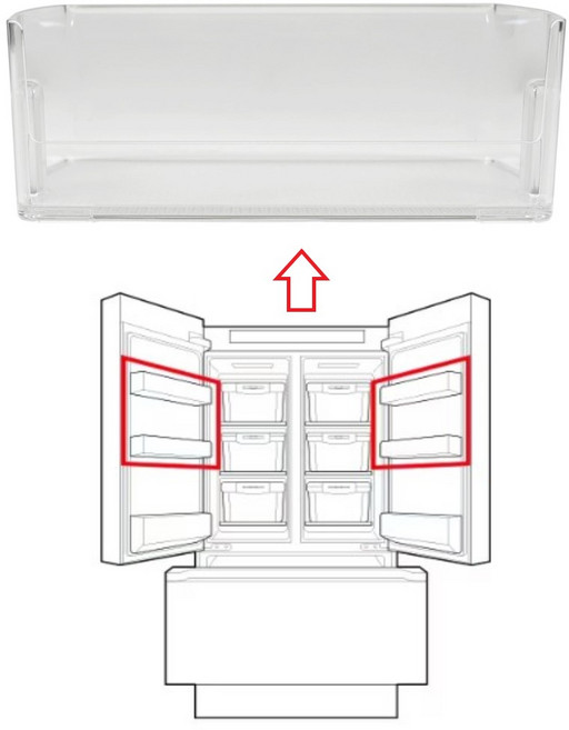 LG 정품 김치 냉장고 도어용 바구니 1개입 단품 Z408MPSF13 Z408MEEF23 Z407MWW143 Z402MEE153 Z402MEE151 Z407MGG143, 1개, 불투명