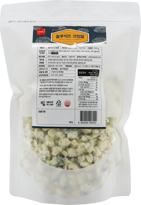 썬리취 블루치즈크럼블 500g [아이스박스 무료포장], 2개
