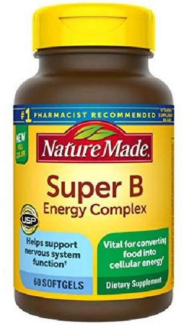 Nature Made Super B Energy Complex 네이처 메이드 슈퍼 비 에너지 콤플렉스 60소프트젤, 1개, 60정 - 쿠팡