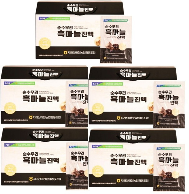 마천농협 순수우리 흑마늘진액 캐리어타입 30포, 5박스, 70ml