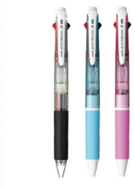 유니 제트스트림 SXE3-400 0.5/0.7 3색 3개 세트, 0.7 3개 투명+하늘+핑크