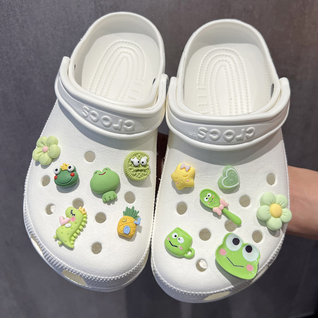 휘앤스타 초록 공룡 개구리 신발 꾸미기 파츠