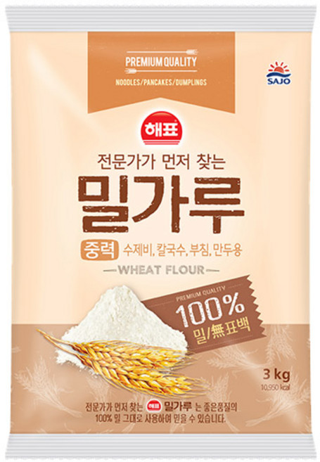 중력밀가루 3KG사조 BOX(6), 3kg, 6개