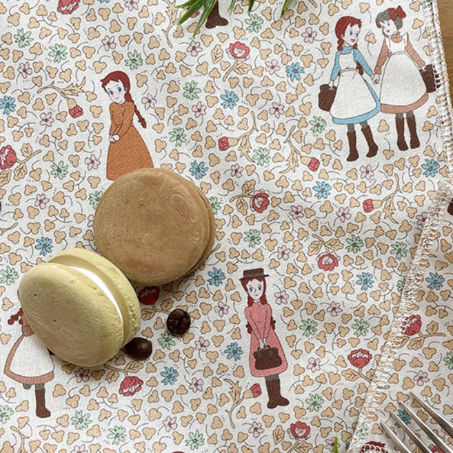 릴리패브릭 빨간머리앤 원단 11 20수코튼 러브클로버 1/2마, 옐로우베이지, 1개