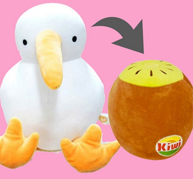 대형 키위새 반전 인형, 1개, A(화이트), 25cm