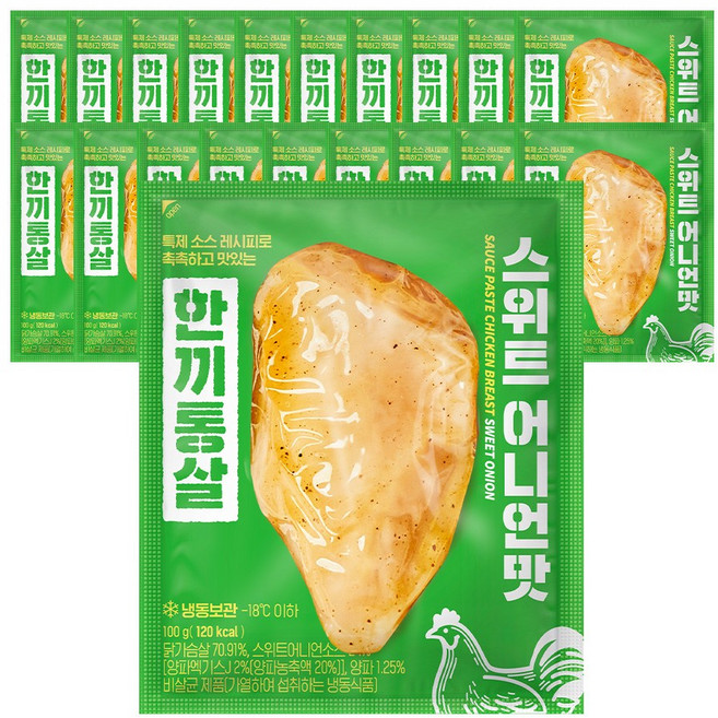 한끼통살 통살 닭가슴살 스위트어니언맛 20개입, 20개, 100g