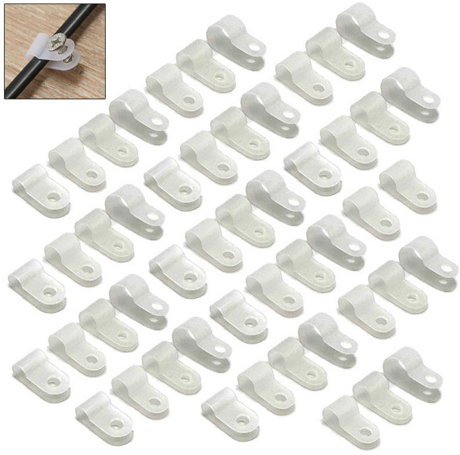 아이베란다 전선정리 케이블 클램프 고정 클립, 50개, 6.5mm