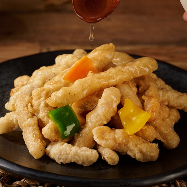 먹판사 누릉지탕수육 1kg 1개 누룽지 튀김옷을 입혀 더욱 바삭한 식감