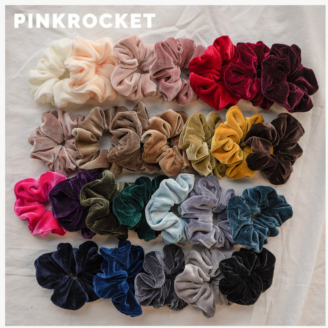 [핑크로켓] 소프트 볼륨 벨벳 곱창 헤어끈 26color